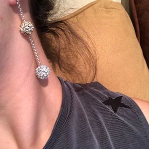 Swarovski golf and silver drop earrings